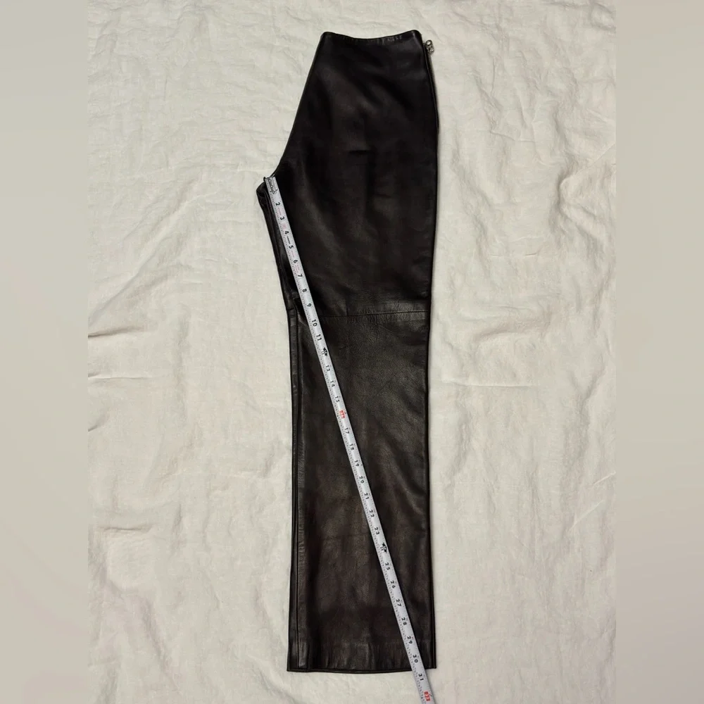 Comme Toujour Butter Soft Black Leather Trouser Pants Size 10 Grunge Indie Retro